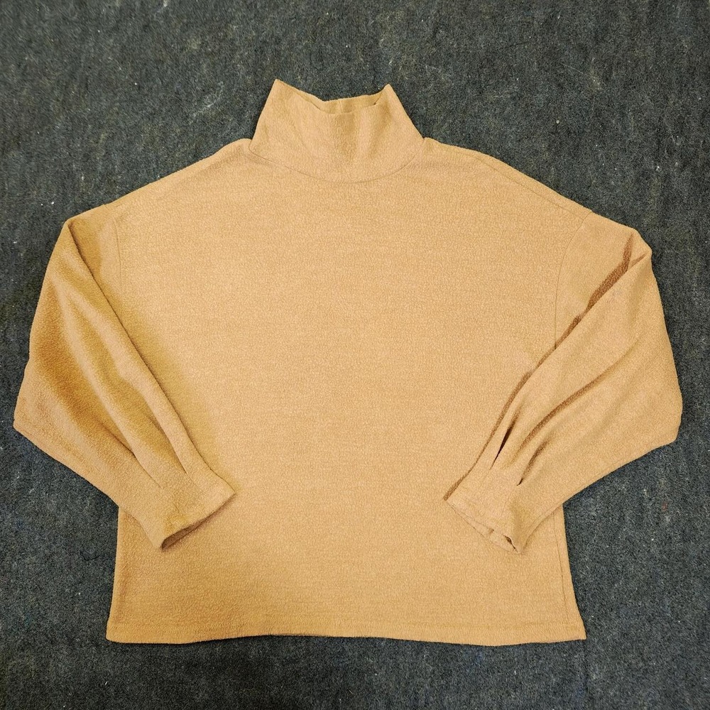 Lush Camel Brown Turtleneck Sweater Womens Size M Long Sleeve Knit Top T15092